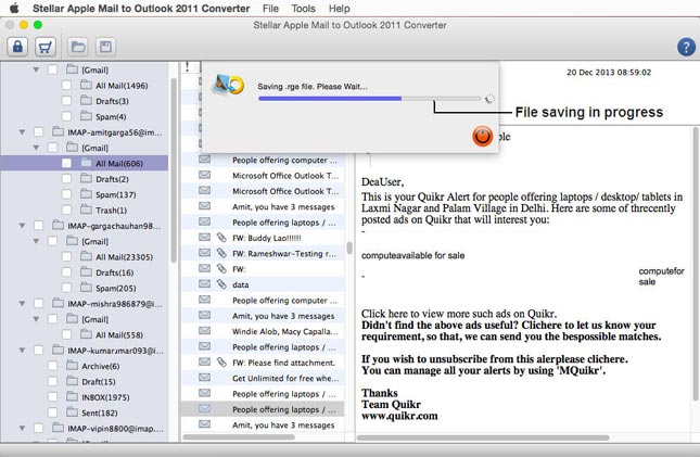 Show preview of convertible emails before saving