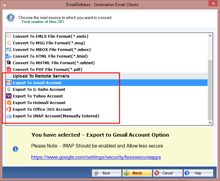 Browse and Select Zimbra Mail 'TGZ File' for Conversion