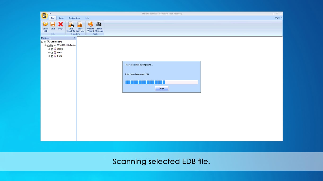 Select EDB file for recovery
