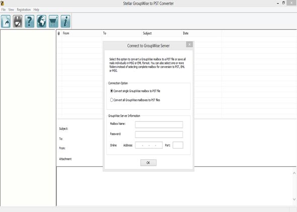 EmailSoftwares GroupWise to PST Converter - Home Screens