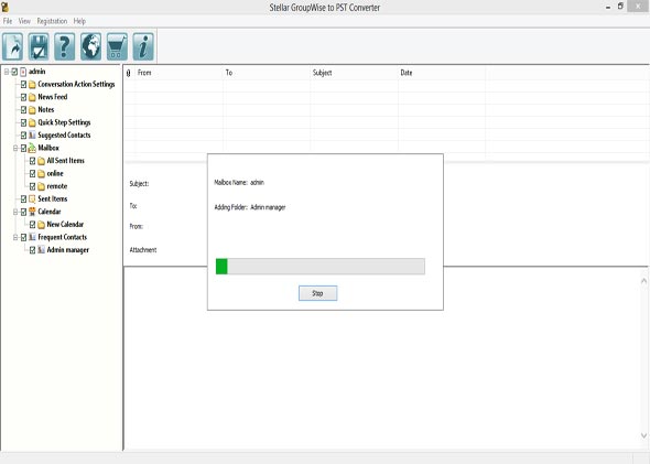 Select GroupWise Mailbox for Conversion