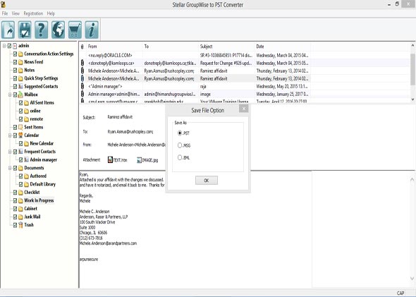 Successfully Convert GroupWise Mailbox to PST file