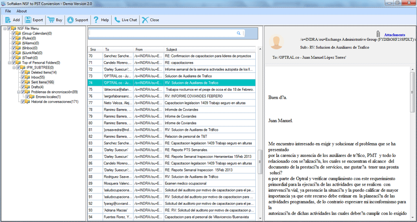 Browse and Select Lotus Notes 'NSF' file for Conversion