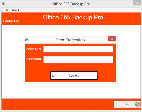 Export Office 365 Backup to Outlook PST Software - Home Screens