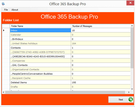 Select Office 365 Backup file for migration