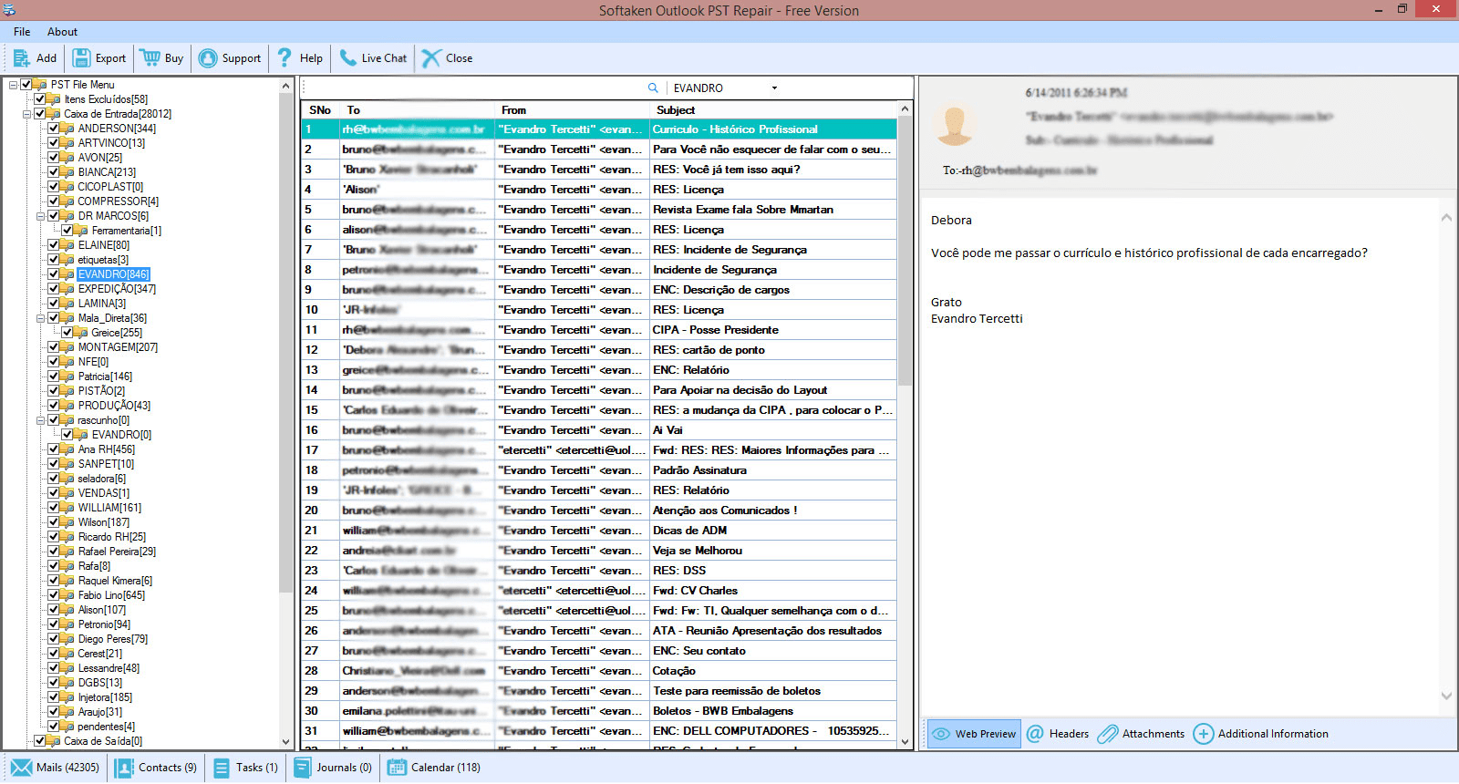 select PST file for Repair
